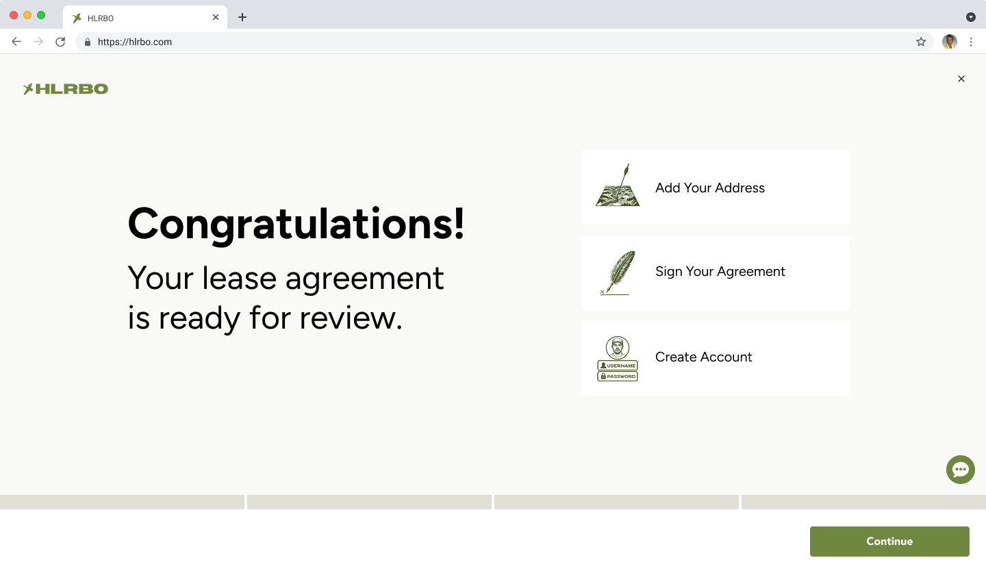 Congratulations, your lease agreement is ready