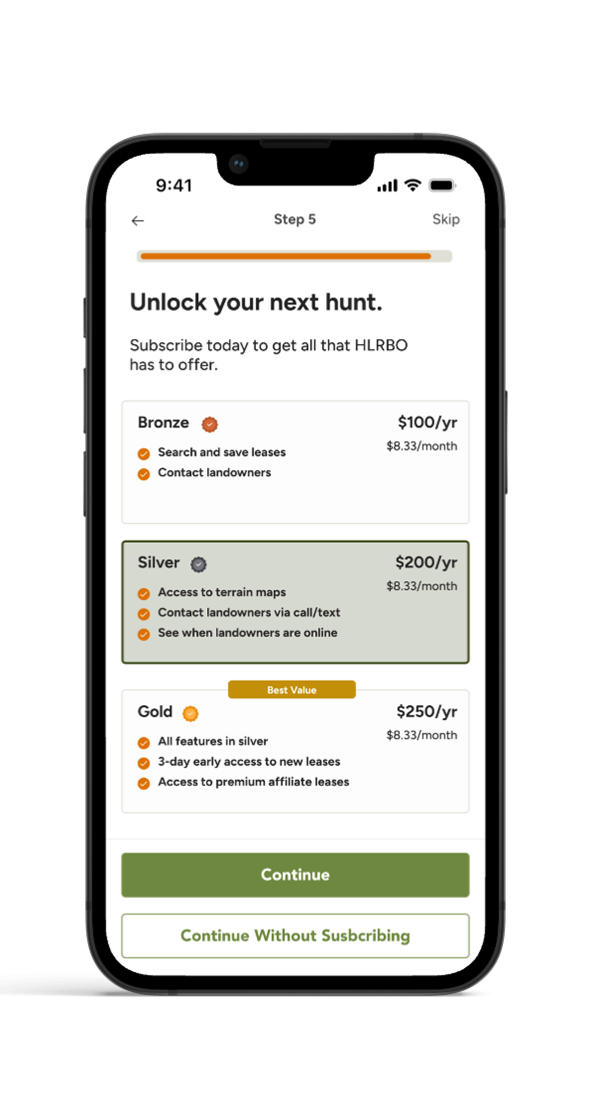 Onboarding — subscription