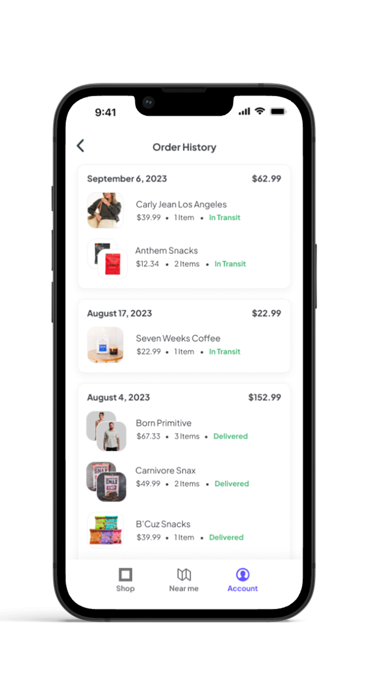 Order history