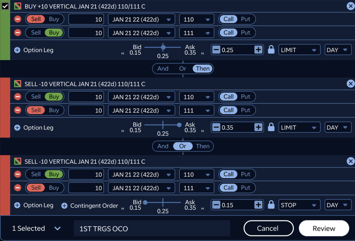 Options iteration